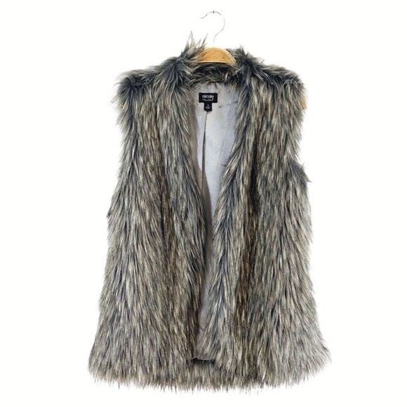 Nicole by Nicole Miller Jackets & Blazers - Nicole Faux Fur Pocket Single Hook Lined Vest
